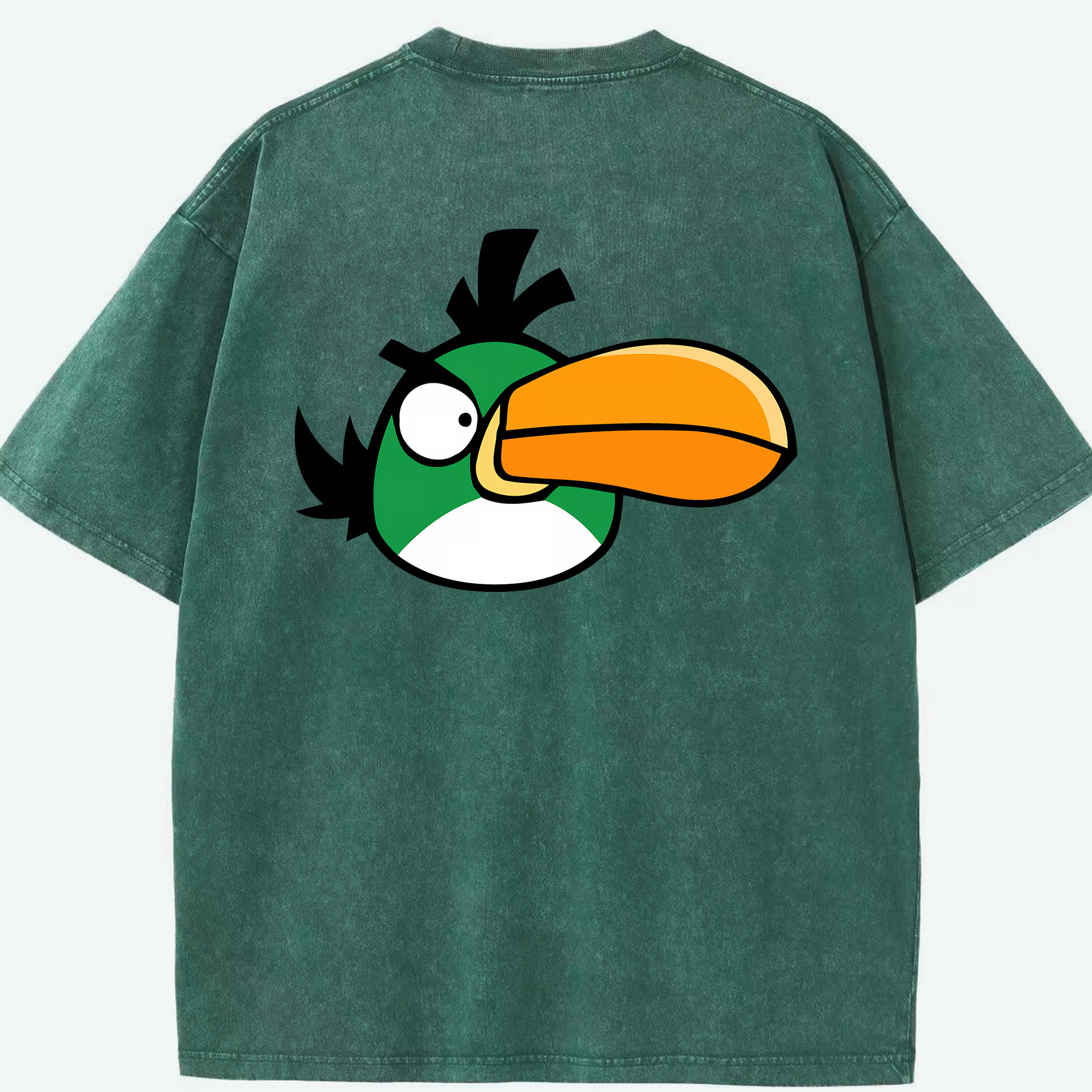 （画像用） Angry Birds アングリーバード 綿100% ヴィンテージ風 半袖Tシャツ（背面プリント）